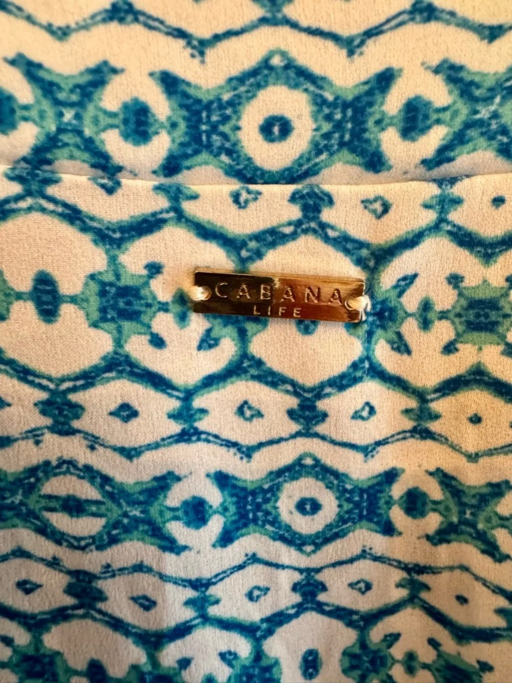 Cabana Life Teal and White Printed Romper - Picture 6 of 6